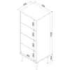 Kumode cama meble Cama 4S TRESSE 50x40x125 cm, matēti zaļa, 4 atvilktnes, skaidu plātne