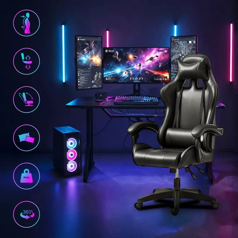 Extralink Gaming | Spēļu krēsls | biroja, grozāms, kausa, melns, G-524