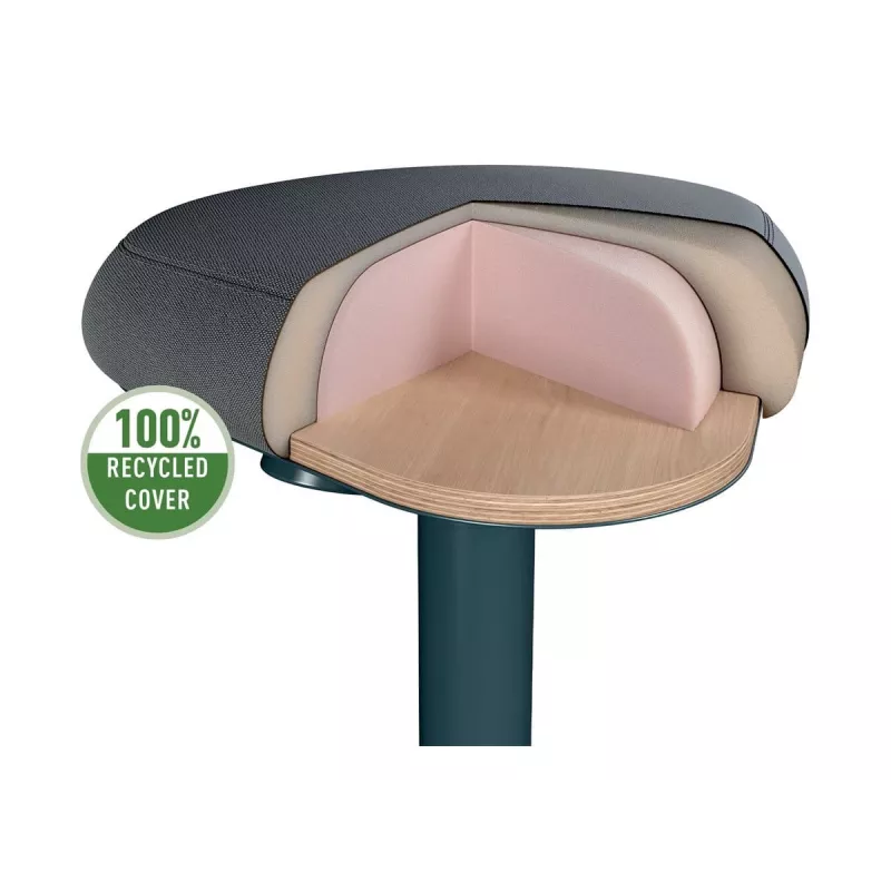 Biroja krēsls Leitz 65440089 polsterēts sēdeklis pelēks plastmasas rāmis