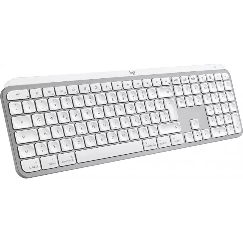 Logitech MX Keys S for Mac tastatūra Birojs RF bezvadu + Bluetooth QWERTZ vācu Alumīnija balta