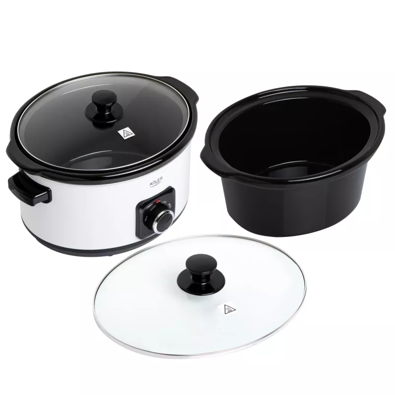 Adler AD 6413r Lēnais plīts, 5,8L, Balts Adler