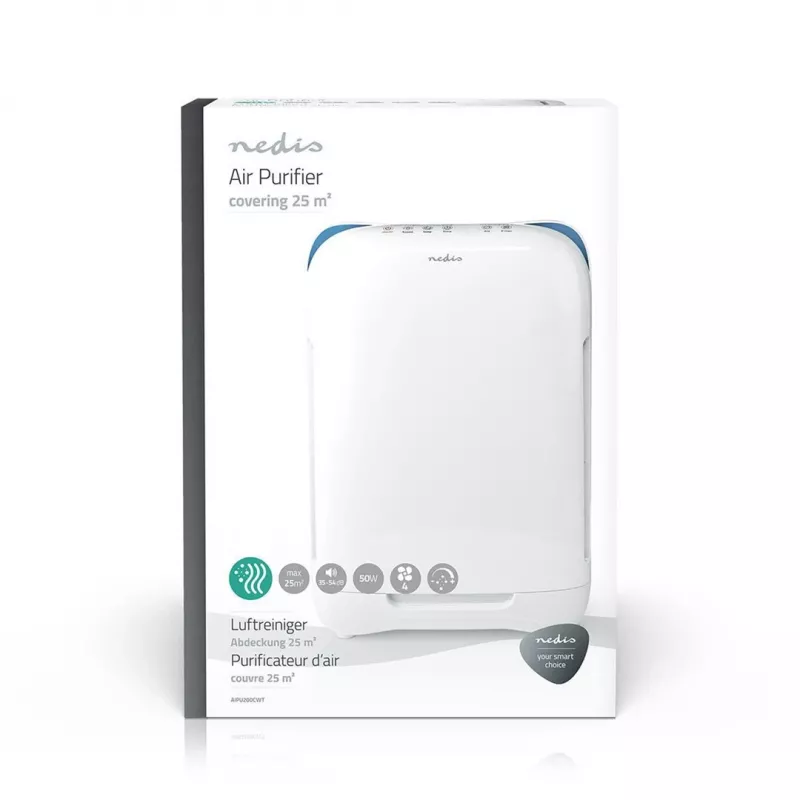Nedis AIPU200CWT gaisa attīrītājs 25 m² 54 dB 50 W Balts