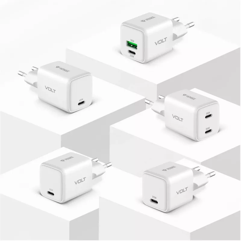 Sienas USB-C lādētājs YENKEE G35D 2x18W Power Delivery 3.0 3A