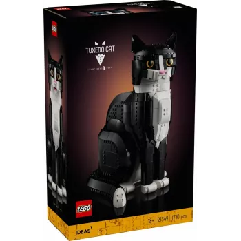 LEGO komplekts Ideas 21349 Tuxedo Cat celtniecības komplekts — kolekcionējams ķieģeļu modelis, vitrīnas priekšmets