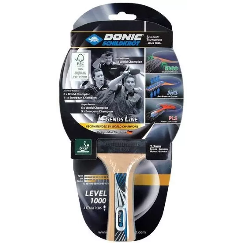 Galda tenisa rakete Donic Schildkröt Legends 1000 Melns Blue Wood