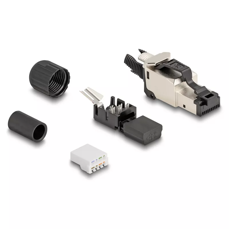 DeLOCK 86017 vadu savienotājs RJ45/LSA melns sudrabains vīrišķais