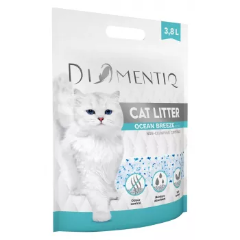 Kopējoša kaķu pakaišu slānis DIAMENTIQ Diamentiq Ocean Breeze 3.8 l — Silikona granulas, 1.5 kg, antibakteriāls, bez putekļiem