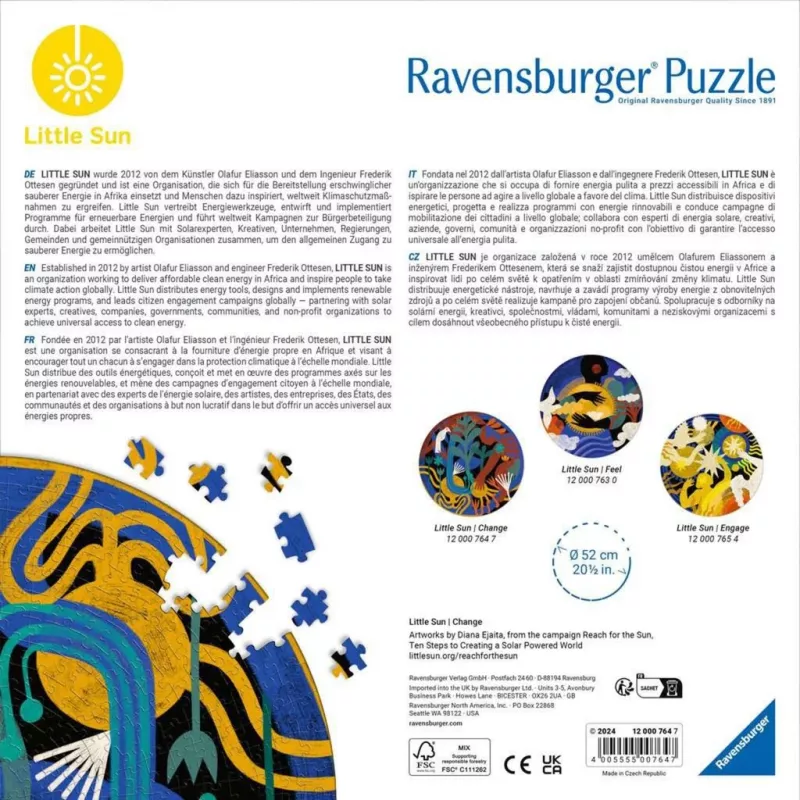 Krāsu puzle Ravensburger Little Sun - Change, 500 gab., modelis 12000764