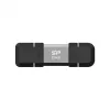 USB zibatmiņa Silicon Power 256 GB USB Type-A / USB Type-C, USB 3.2 Gen 1, alumīnija‑gumijas vāciņš