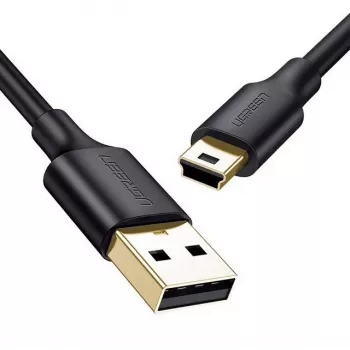 USB kabelis UGREEN US132 Mini-USB 1 m — melns, 480 Mbit/s, ātra uzlāde
