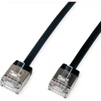 ROLINE U/FTP plāksterkabelis Cat.6A Ultra- īss RJ45 melns 2m - Tīkls - CAT 6a (21.15.4562)