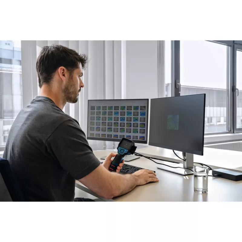 bezvadu termokamera GTC 12V-450-13 Professional, termodetektors Zila/melna, bez akumulatora un lādētāja, instrumentu somā