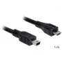 USB kabelis DeLOCK 83177 1 m Micro-USB B — Mini-USB B Melns