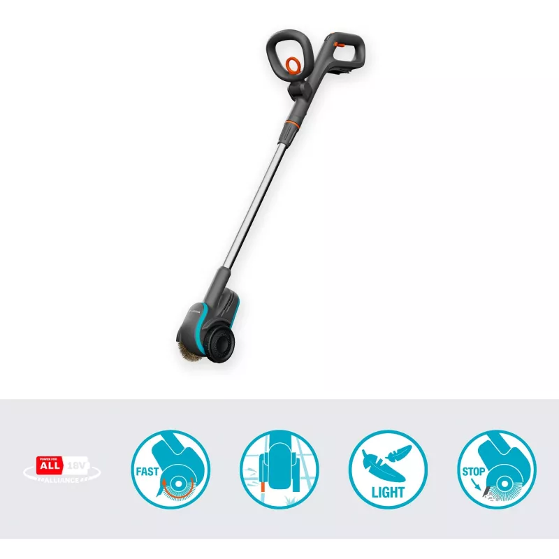 GARDENA EasyWeed 1800/18V P4A Solo elektriskais nezāļu slotiņš ar bateriju, augstums 97,1 cm