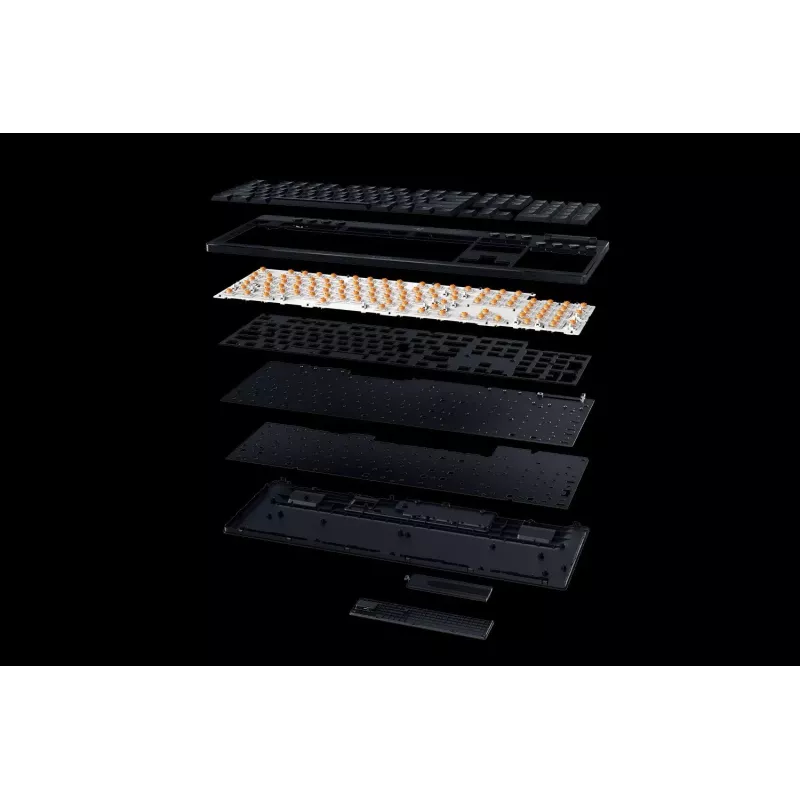 Razer MelnsWidow V4 Low-Profile HyperSpeed tastatūra Spēļu USB RF Bezvadu Bluetooth QWERTY US International Melna