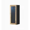 Stikla vitrīnas skapis cama meble VIGO 90, pie sienas stiprināms, 90×35×32 cm, melns/votāna ozols