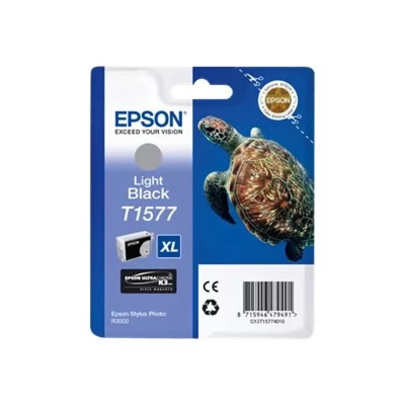Epson Turtle T1577 Light Melns, High (XL) Yield, Light Melns, pigmenta tinte, 25.9 ml, 1 gab., 23000 lapas