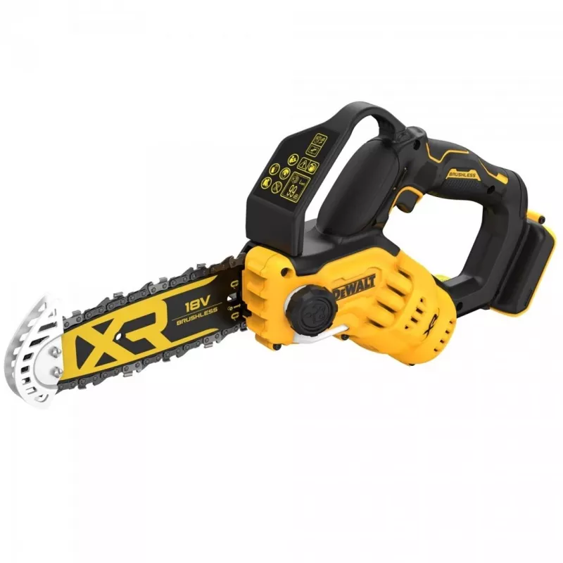 Dzīvžoga trimmeris DeWALT DCMPS520N-XJ, 20 cm sliede, 8,5 m/s ķēdes ātrums, 18 V Li‑Ion, 0,55 L eļļas tvertne, 2,1 kg
