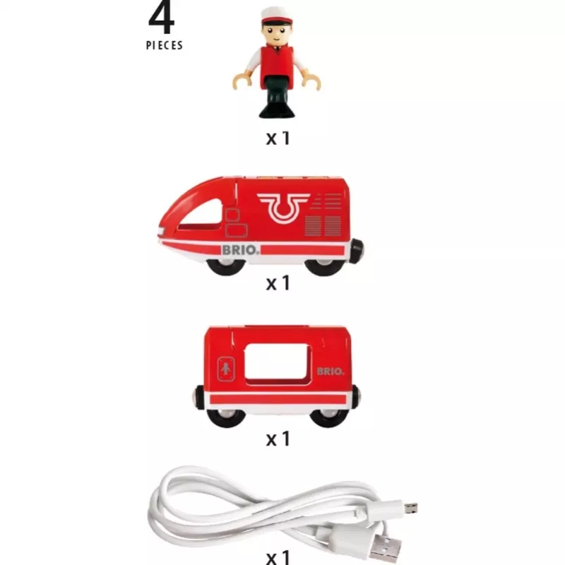 Pasaules rotējošais akumulatora vilcieniņš, rotaļu transportlīdzeklis sarkans