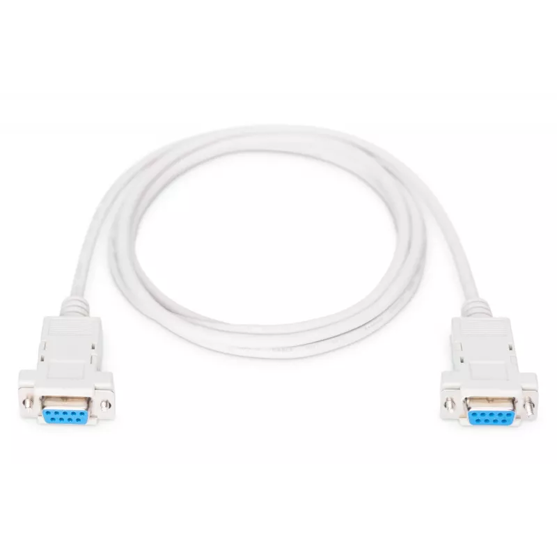 Assmann Zero-Modem savienojuma kabelis. D-Sub9 F/F. 1,8 m. snap-hoods. bēšs (AK-610100-018-E)