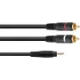 Audio adaptera kabelis Omnitronic 3,5 mm ligzda uz 2×RCA, 3 m (modelis 30225149)