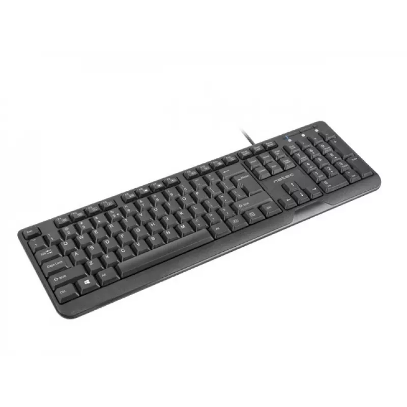 NATEC KEYBOARD TROUT SLIM USB, US IZKĀRTOJUMS, MELNS
