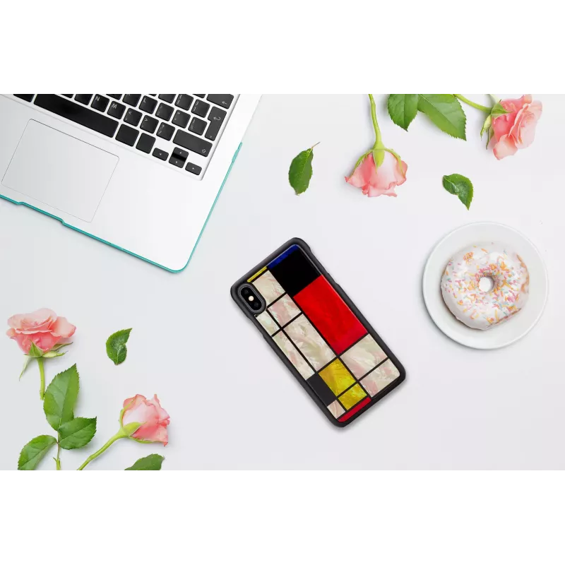 Viedtālruņa maciņš iKins iPhone XS Max Mondrian Melns – aizsargapvalks, cietais apvalks