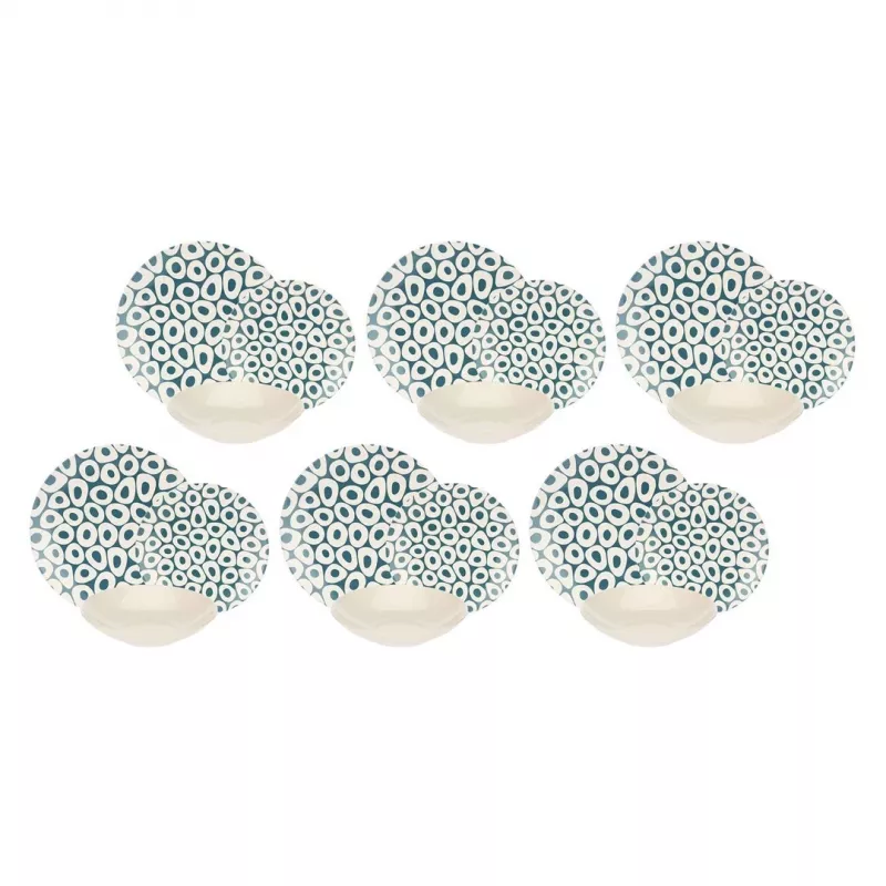 Galda servīze 6 personām Rose&Tulipani R18420TA18 Sea Stones dizains, 18 gab.
