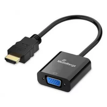 MEDIARANGE HDMI uz VGA HD15 video pārveidotājs 20 cm melns - Pārveidotājs - HDMI (MRCS231)