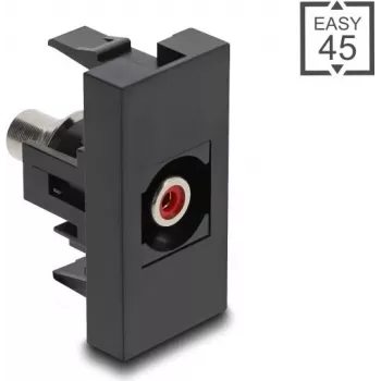 DeLOCK Easy 45 kontaktligzda 2 x RCA melna sarkana sievišķā