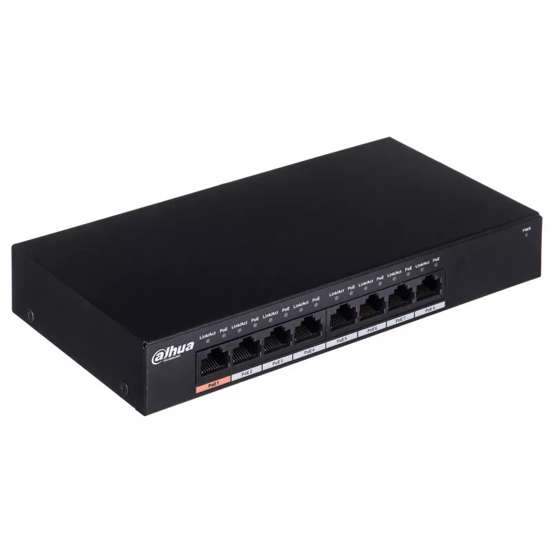 Dahua Technology PFS3008-8GT-96 tīkla komutators Nevadāms L2 Gigabit Ethernet (10/100/1000) Power over Ethernet (PoE) Melns
