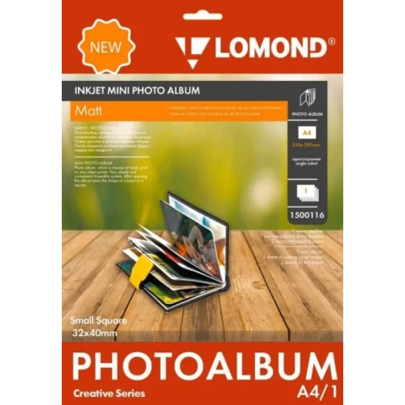 Fotoalbums Lomond Mini Album 1500116 Mazi kvadrātveida matētas lapas 32×40 mm