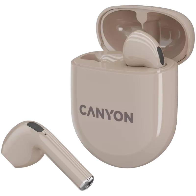 Canyon Bluetooth austiņas TWS-6 Gaming režīms/BT 5.3 bēšs mazumtirdzniecībai (CNS-TWS6BE)