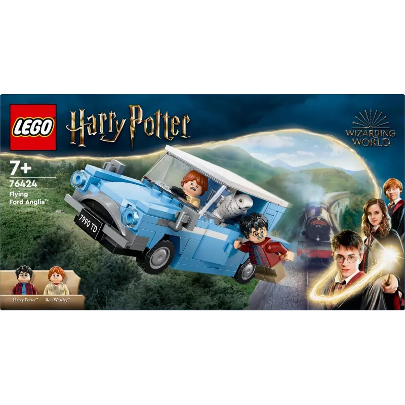 LEGO Harry Potter Lidojošais Ford Anglia auto rotaļlieta bērniem no 7 gadu vecuma, zēniem un meitenēm, būvējams modelis ar Ronu Vīzliju minifigūru un Hedvigu
