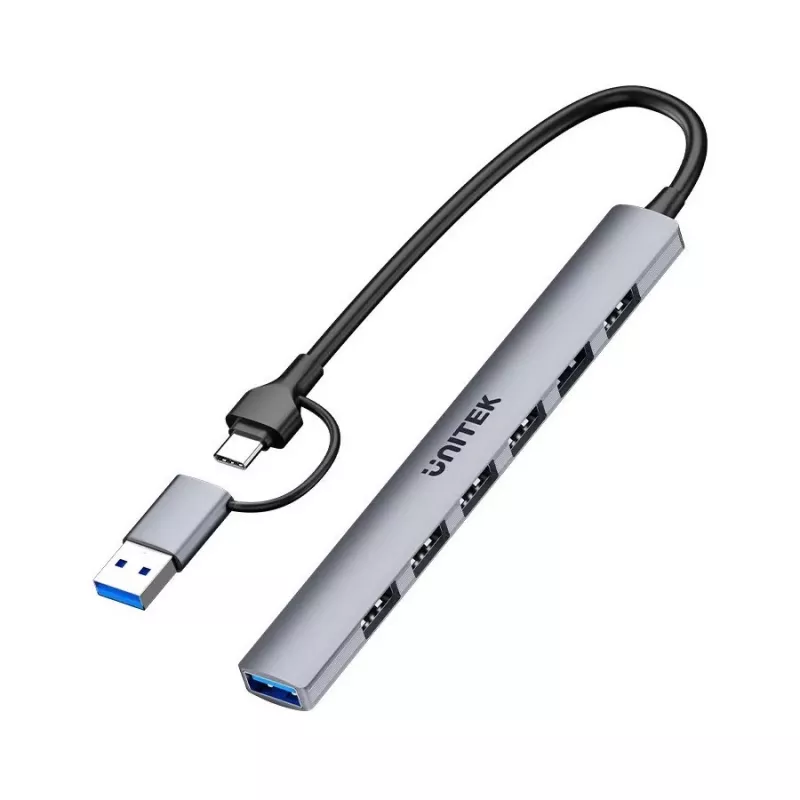 Unitek H1209AGY01 USB-A 5Gbps 7in1 USB centrmezgls