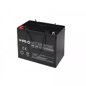 Baterija VIPER VPRO 12V 55Ah (hermētiska AGM) modelis 22725 rezerves barošanai un UPS lietojumam