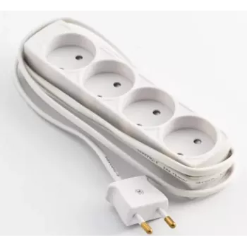 Microconnect GRUELU4H015 strāvas pagarinātājs 1,5 m 4 maiņstrāvas ligzdas Iekštelpām Balts