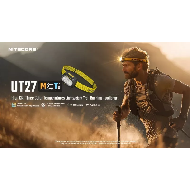 Nitecore UT27 MCT Melna, Dzeltena Galvas lukturītis LED