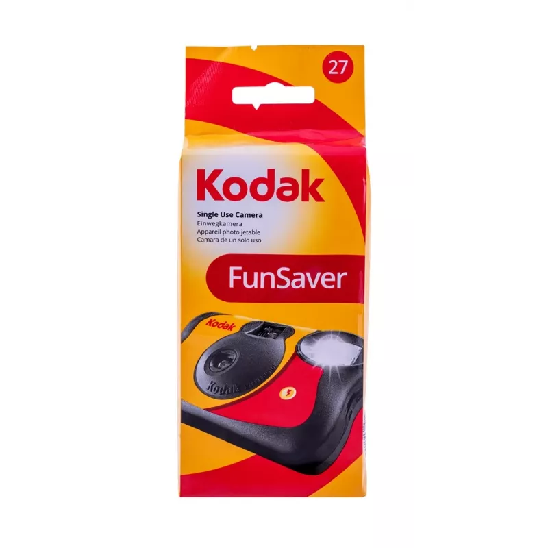Kodak FunSaver vienreizējās lietošanas fotoaparāts ar zibspuldzi, krāsaina filma un zibspuldze, 27 fotoattēli, ISO 400