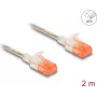 Tīkla kabelis DeLOCK RJ45 Cat.6A U/UTP plāns 2m caurspīdīgs