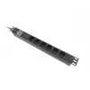 Lanberg PDU-05F-0200-BK Strāvas sadales bloks (PDU) 5 maiņstrāvas rozetes 1U Melna
