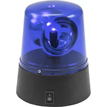 LED mini policijas gaismeklis EUROLITE 50603660 zils — ar USB uzlādi, ar baterijām darbināms, kompakts brīdinājuma signāllukturis