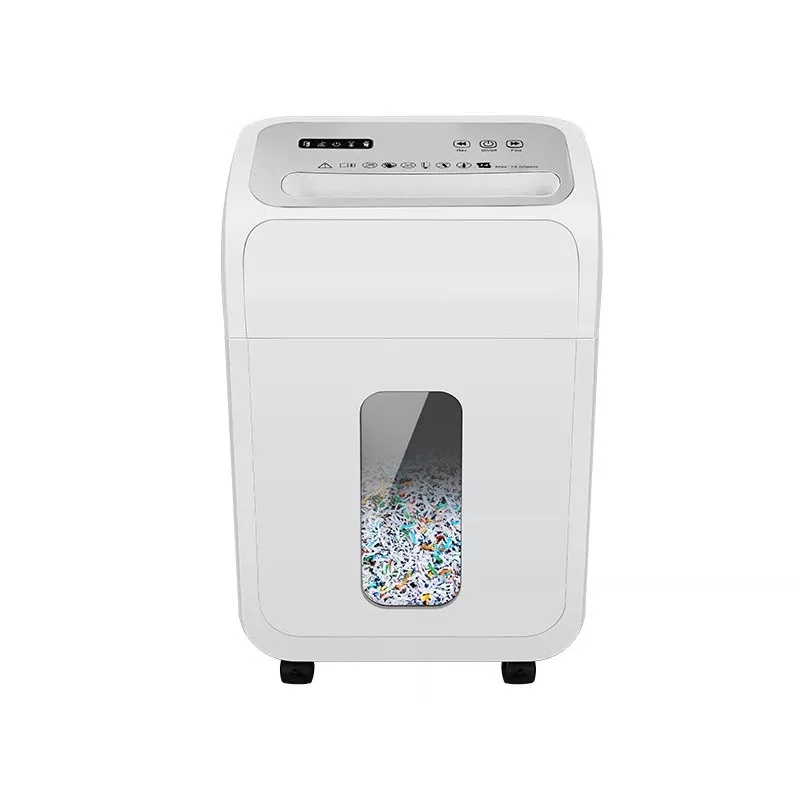 Biroja dokumentu smalcinātājs TRACER TRANIS47633 balts — 4x12 mm šķērsgriezums, 14 lapu ietilpība, 20 L grozs