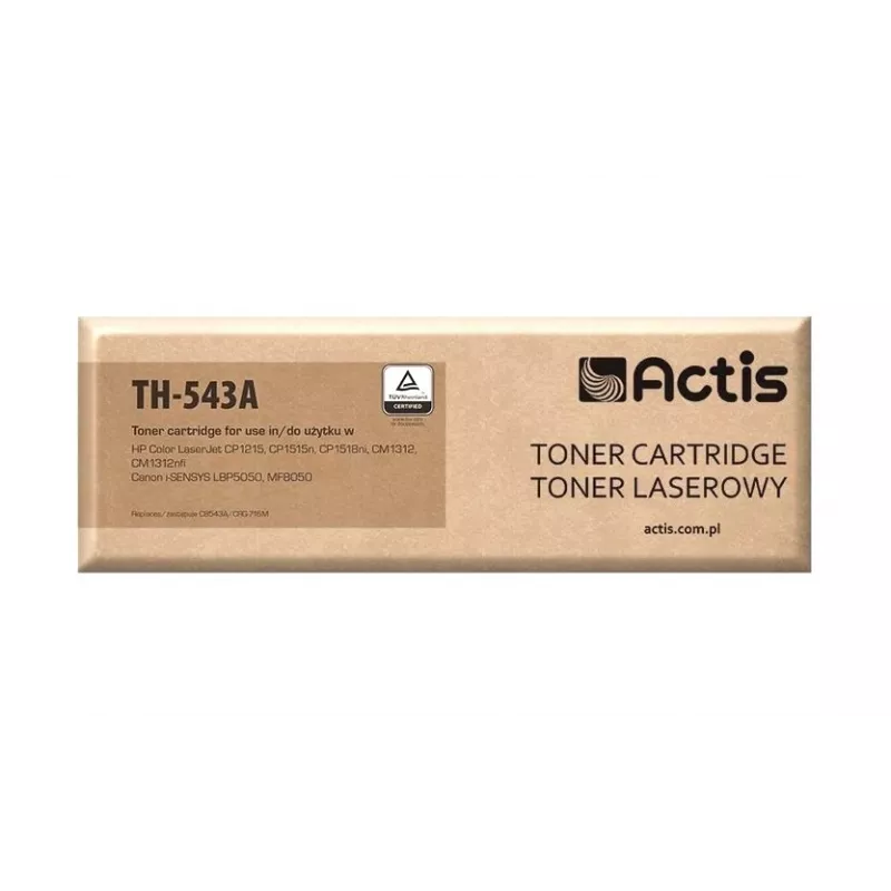 Actis TH-543A toneris (aizstāj HP 125A CB543A, Canon CRG-716M; Standard; 1500 lappuses; purpursarkans)