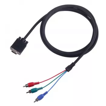 VGA uz 3×RCA kabelis SBOX VGA-1022 M/M 2 m, vīrišķais VGA uz trīs RCA kompozītu, 2 metru garš