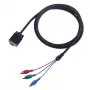 VGA uz 3×RCA kabelis SBOX VGA-1022 M/M 2 m, vīrišķais VGA uz trīs RCA kompozītu, 2 metru garš