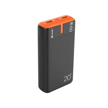 Portatīvais lādētājs TRACER EnerGen 20000 mAh, Power Delivery 20W, USB-C ieeja, 2×USB-A izejas, 3 ierīču atbalsts, oranžs