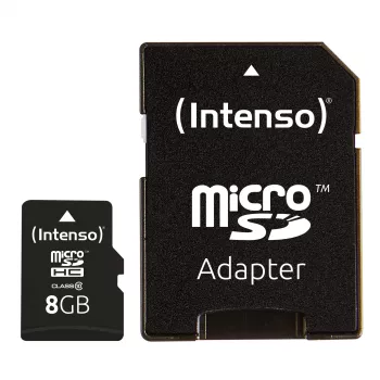 ATMIŅA MICRO SDHC 8GB C10/W/ADAPTER 3413460 INTENSO