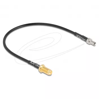 Koaksiālais kabelis DELOCK 90919 RG-174, 20 m, RP-SMA uz TS9, melns