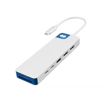 Hyper HyperDrive Flex 9 portu divu 4K HDMI dokstacija, balta/zila | HD4103BUGL | HDMI portu skaits 2